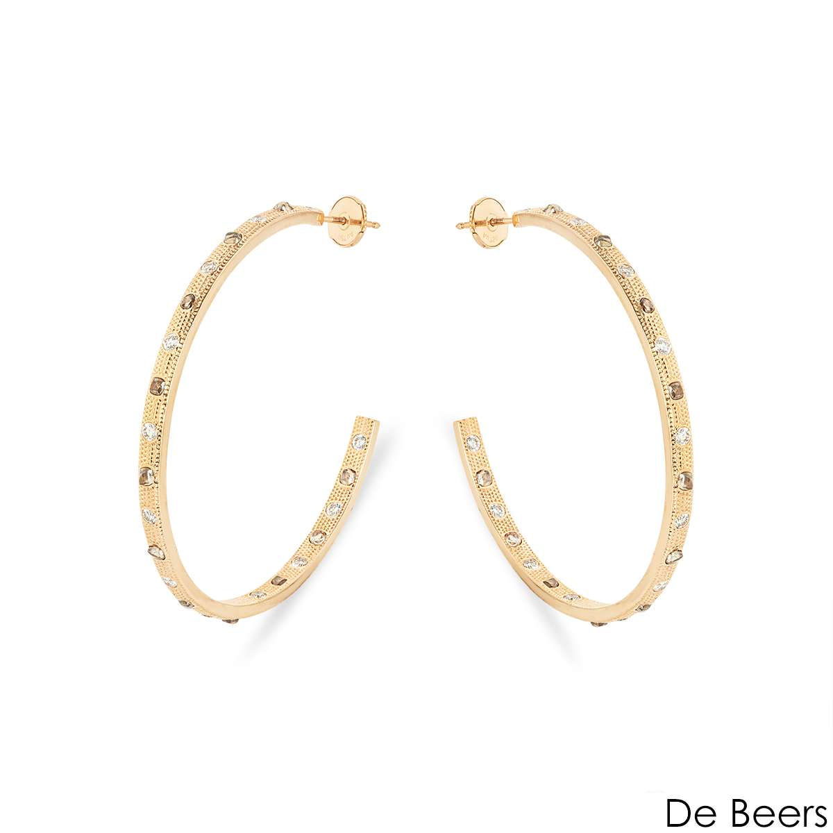 De Beers Rose Gold Talisman Hoop Earrings E103360 De Beers Rose Gold Talisman Hoop Earrings E103360
